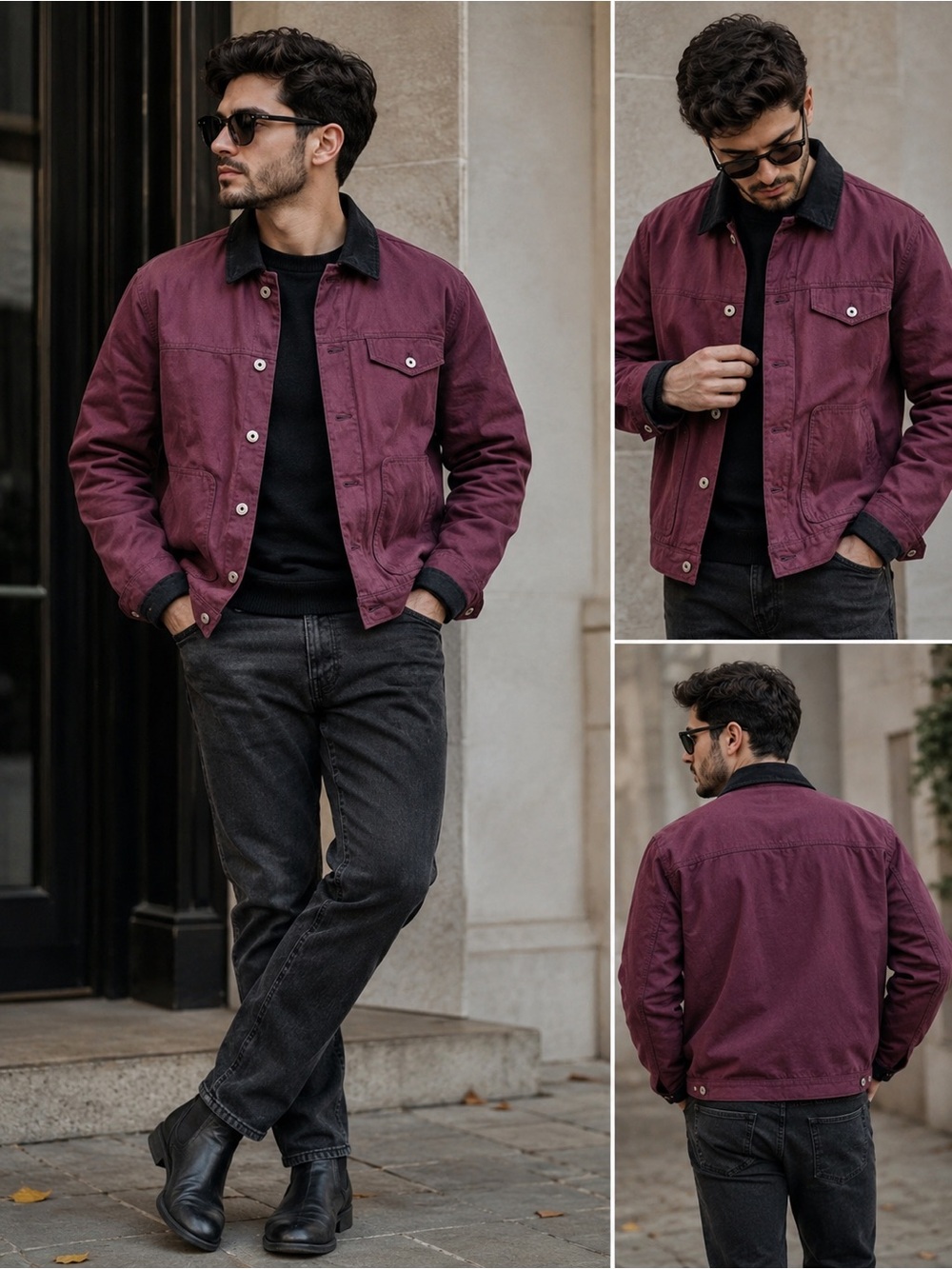 Line of Trade Corbin Service Jacket Burgundy Men’s Workwear Utility Coat Size M